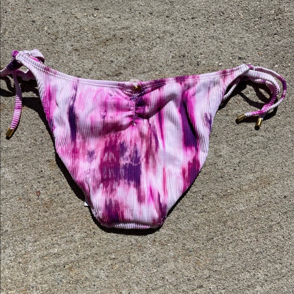 PQ Swim Anthropologie Pink Spell Tie Bikini Bottoms Size M - Picture 4 of 6